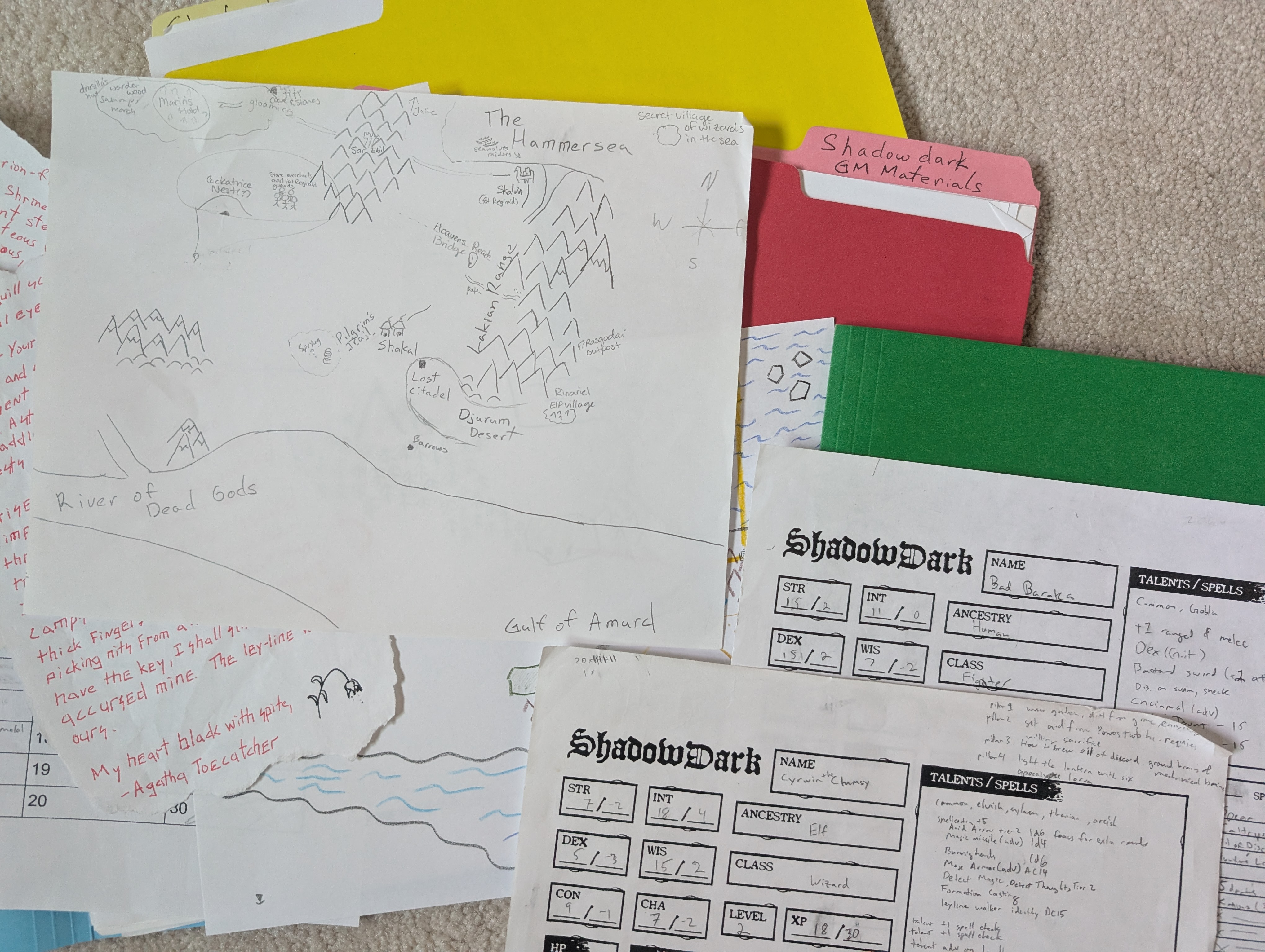 My players immediately pointed out that based on their letters to each other, the hags had a pretty toxic relationship. Shadowdark Materials